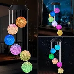 Wind Chime, Solar Crystal Ball/Solar Hummingbird Wind Chime Outdoor/Indoor（Gifts for mom/momgrandma Gifts/Birthday Gifts for mom）,Outdoor Decor,Yard Decorations,Memorial Wind Chimes,Best mom Gifts-picture-29