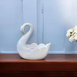 Anticia Handicrafts Resin White Duck Tealight Candle Holder Statue Swan Light Stand Showpiece (11 X 11 X 7 CM.)-picture-26