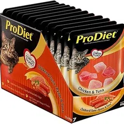 ProDiet Wet cat Food for Adult (1 + Years), Chicken & Tuna Flavour 12 Pouches (12 x 85g)-picture-67