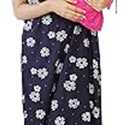 pecker Women's Cotton Maternity & Nursing Nighty – Full Length Feeding Gown– Comfortable Nightwear for Pregnancy & Postpartum-picture-52