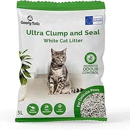 Goofy Tails White Bentonite Clumping Cat Litter 10L (5L X 2 Pack) | Odour Control with Ammonia Locker Formula| 99.9% Dust Free, Anti-Bacterial Litter for Cats-image-9