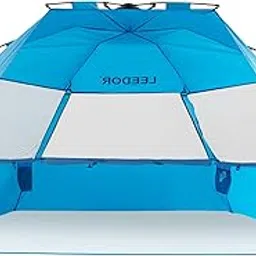 Leedor Beach Tent Sun Shelter Instant Beach Umbrella Easy Cabana with UPF 50+ UV Portable Windproof Pop Up Shade for 3 to 4 Person for Family Patent Pending image 1