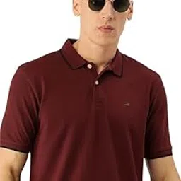 Manvi Fashion Hub Hub Men's Cotton Half Sleeve Polo Collar Neck Regular Fit Polo Casual T-Shirt for Men Design 32.5 Men Maroon Tshirt XL-image-65