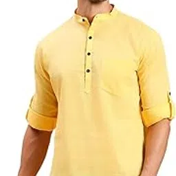 rajubhai hargovindas Men's Premium Linen Cotton Short Kurta-picture-11