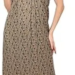 Kaif Relax WEAR Feeding Dress for New Moms | Cotton Maternity Nighty | Zipless Nursing Gown with Pull-Up Access | Ankle Length Pregnancy Wear | Pre & Post Maternity Gown-image-6