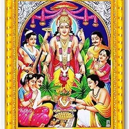 Pavan Photo Laminations Lord Satyanarayana Swamy Bhagwan Satyanarayan Wall Painting Framed Home Decor (Wood,Matte,Gold,Small Size,6 x 8 Inch) R617S-picture-35