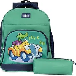 the clownfish Mini Explorer Series Printed Polyester 12 Litres Kids Backpack School Bag with Pencil Staionery Pouch Daypack Picnic Bag for Tiny Tots. Age 3-5 Years-picture-47