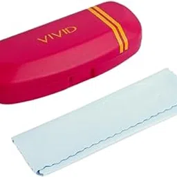 vivid Vision Unisex Adult Lightweight Eyewear Specs Case Cover | Free With Cleaning Cloth | Protect Eye Glasses | Plastic | Spectacles | Cases | AP - 272_PINK - LEMON with Cloth-picture-33