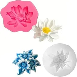 Skytail 2pc Sunflower & Lotus Candle Molds for Candle Making 3D Silicone Molds for Resin Casting DIY Plaster Polymer Clay Home Decoration Wax Melts Valentine's Day Flower Bouquet Candle Soap Making Moulds-image-90