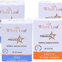 White Leaf Premium Herbal Cigarette Smoke 100% Tobacco Free and Nicotine Free(Frutta and Mint Flavoured) Pack Of 80 Sticks For Anti Addiction -Nade With Natural Ayurvedic Herbs-picture-30