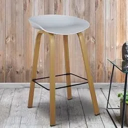Creative Seating System Annie Modern Bar Stool, White Seat with Natural Wood Legs, Contemporary Design for Home and Commercial Use-picture-27
