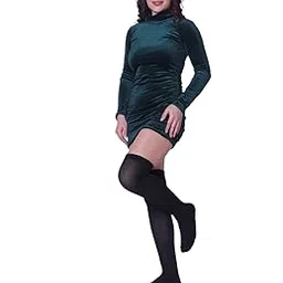 krishti Women's Thigh High Socks Over the Knee Knitted Casual Boot Socks, Stiped Long Fashionable Stockings The Black Flip Flop Tabi Leg Warmer Winter Cuffs for Women (Pack Of 1)-picture-38