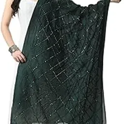 a r silk Women's Green ChanderiSelf Degine Dupatta Chunnis(ARS01051)-picture-19