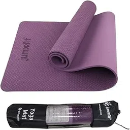 Jumprfit Yoga mat for Women and Men with Cover Bag TPE 8-mm Extra Thick Exercise mat for Workout Yoga Fitness Pilates and Meditation, Anti Tear Anti Slip. (Purple)-image-24