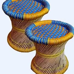Rajasthani Handmade Bamboo mudda Indoor/Outdoor Garden 15X16 Set of-2-picture-10