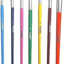 Amazon Brand - Solimo 7pc Multicolored Handle Paintbrush Set for Watercolor and Acrylic Painting (Mix 7pc)-picture-26