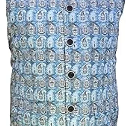 nf new fashion Nehru jacket for men Printed Embroidery Festive Waistcoat, Ethnic wear Flowral design (IN, Numeric, 38, Regular, Sky Blue)-picture-19