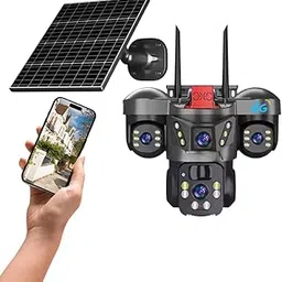 OneXsale OneXsaleIndoor/Outdoor Security Camera, 12MP Ultra HD, PTZ, Motion Detection, Home/Office/Shop, Batman Triple Lens, WiFi, Two-Way Audio, IP66 Weatherproof, Solar/DC Powered-image-97