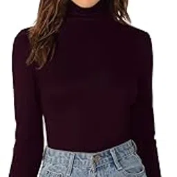 fabricorn Stylish Black Long Sleeve Turtle Neck Cotton Tshirt for Women (Black)-picture-14