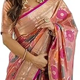 siril Women's Banarasi Silk Saree Pure Silk Kanjivaram Saree With Unstitched Blouse Piece-picture-25