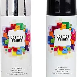 Cosmos Paints Bright Chrome & Gloss Black Spray Paint - Combo Offer (Pack of 2)-image-13