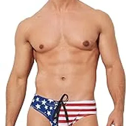f plus r FR Mens USA Flag Stars Low Rise Swimwear Bikini Briefs Beach Swimsuit Blue Xlarge-picture-21