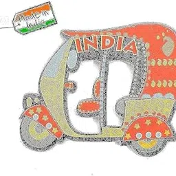 SkyWalker Delhi Wooden Auto Rickshaw Fridge Magnet (Multicolour)-picture-24