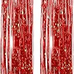 Glitter Hair Streak/Hair Extensions For Women And Girls Real Hair For Highlighting (Red 2pc)-picture-34