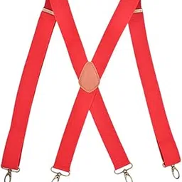 Men's Adjustable 4 Clip Suspenders with Buckle and Elastic Straps-image-77