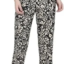 go colors Soft Cotton Lounge Pants Full Length for Women| Breathable, Mid Rise, Black-picture-33