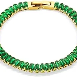 Diamond bracelet for woman Fashion Tennis Bracelet for Women & Girls | Wrist Band | Hand Cuff | Adjustable Fancy |Stylish | Birthday Gift | Aesthetic Jewellery | Accessories emerald green-image-92