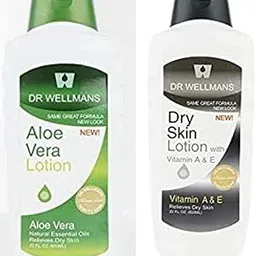 Dr Wellmans Body Lotion Moisturiser Body Butter mixed combo pack of 2pcs(Aloe Vera + Vitamin A & E)650 ml. X 2-picture-39