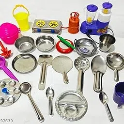 Miniature Kitchen Set,Kitchen Set for Kids, Real Cooking Kit for Play, Steel Kitchen Set for Baby, Cooking Set for Kids, Baby Kitchen Set Toys for Kids-(SKU 33)-picture-25