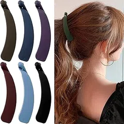 6 Pcs Banana Hair Clips for Women Thin Hair,Strong Holder 4.3" Ponytail Matte Cute Banana Clip Hairs,No Slip Girl Ladies Fashionable Beauty Clamp Clasp Clip Accessories-picture-49