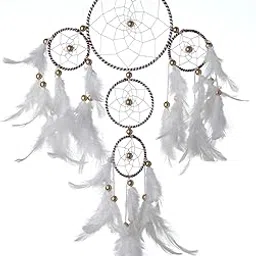 FAIRY FIRST White and Brown 4 Tier ~ Handmade Hangings for Positivity (Can be Used as Home Decor, Gift, Wall Hangings, Meditation Room, Yoga Temple, Wind Chime & Car Feather Hanging)-picture-10