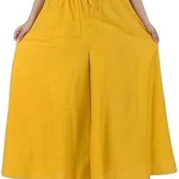 Women's Girls Rayon Yellow Flayer Palazzo-picture-23