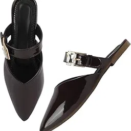 tryme Trendy All Occasion Comfortable Shiny Mules Flats Sandals Light Weight For Women & Girls-picture-34