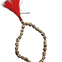 FIRMUS Holy Basil Tulsi Hand made Tulasi bracelet, 27+1 Beads |Prayer | Yoga | Meditation bracelet |Tulasi Japa Krishna Mala | Wrist Rosary |Tulsi Sakshi Mala | Basil Mala Haar (Quarter 27+1 Beads)-picture-59