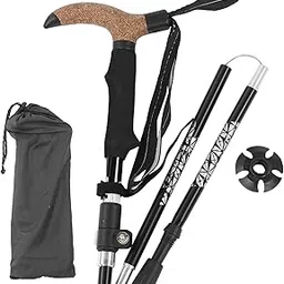 Hiking Poles, Portable Foldable Walking Poles, Metal T Handle for Hiking Camping-picture-24