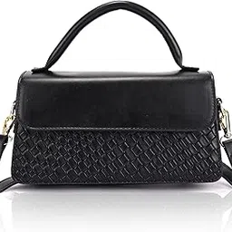 trendz firenze Sling Crossbody Satchel Handbag for Women & Girls – PU Leather Woven Texture Tote Purse with Top Handle & Detachable Strap-picture-15