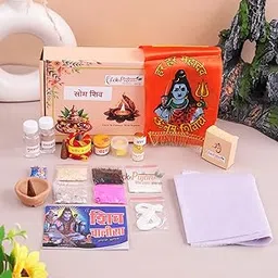 Click Pujan Som Shiv Pujan Kit - Dhoop Sticks/Chandan Tikka/Gangajal/Rooi Batti/ATAR/Akshat/Kumkum/Moli/Kalawa/Arti Sangrah/Match Box |All in One | Divine Samagri Box for Devotional Offerings-picture-10