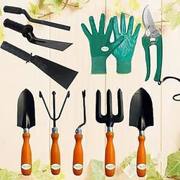 Leafy Tales Gardening Tool Kit Set of 10 (8 Tools + Pruner Scissors + Gloves)-image-30