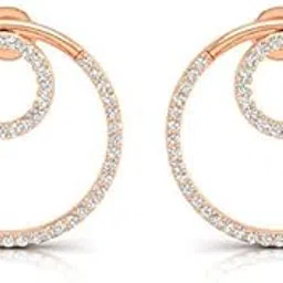 mishkaa Double encircled Loop diamond Metal Pink earrings for Women-picture-44