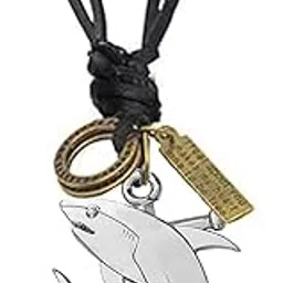 m men style Ocean Nautical Anchor Dolphin Sea-life Copper Metal And Adjustable Leather Pendant Necklace Chain For Men And Women SPn87-picture-38
