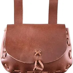 Retro Waist Belt Pouch Bag PU Purse Pannier for Travel Cosplay Hiking Brown-image-1