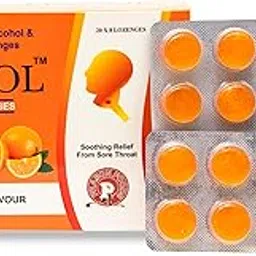 PRASOL Cough Lozenges (160 Lozenges) | Orange Flavour | Quick Relief from Sore Throat | Itchy and Scratchy Throat (8 X 20 Strips)-picture-51