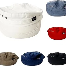 jsr enterprises JSR Classic Military Style Beat The Heat Summer Cap with Ventilation Eyelets, Multi-Color Options, Cotton Pack of 2 Pieces Random Color-picture-10