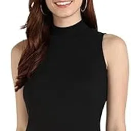 urob Women's & Girls' Solid Ribbed Slim Fit Crop Tank Top |Women Top| Top for Women-picture-43