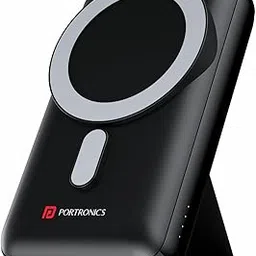 Portronics Wirecell 10 10000mAh 15W Magnetic Wireless Power Bank with 22.5 Wired Output Compatible with iPhone 12 & Above, Samsung Galaxy Z Fold 2, S20 FE, S6 Edge & Other QI enables Devices(Black)-image-31