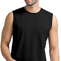 jangoboy Men's Dryfit Active Performance Solid Round Neck Sleeveless Polyester T-Shirt-picture-12